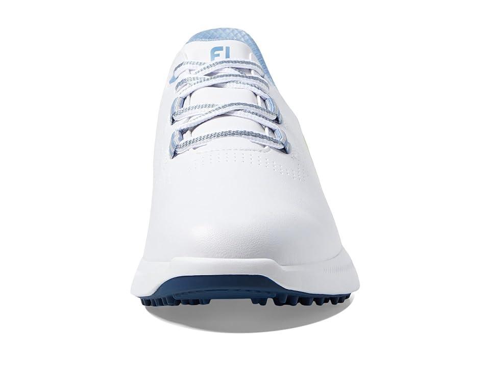 FootJoy FJ Fuel Golf Shoes (White/Blue/Green) Men's Shoes Product Image