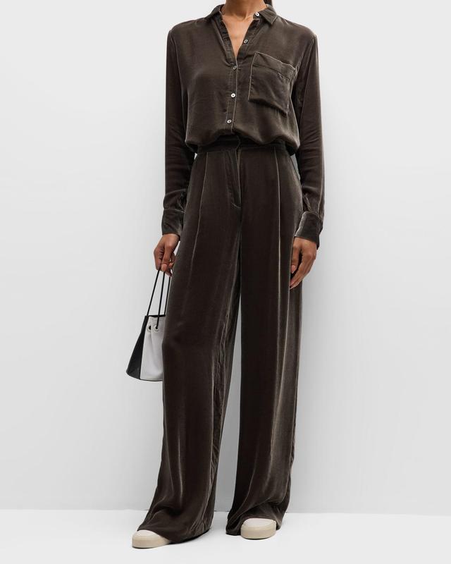 ATM Anthony Thomas Melillo Velvet Wide Leg Pants Product Image