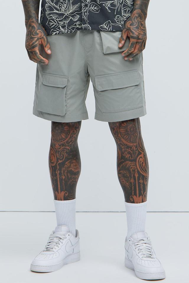 Get Right Utility Nylon Shorts - Grey Product Image