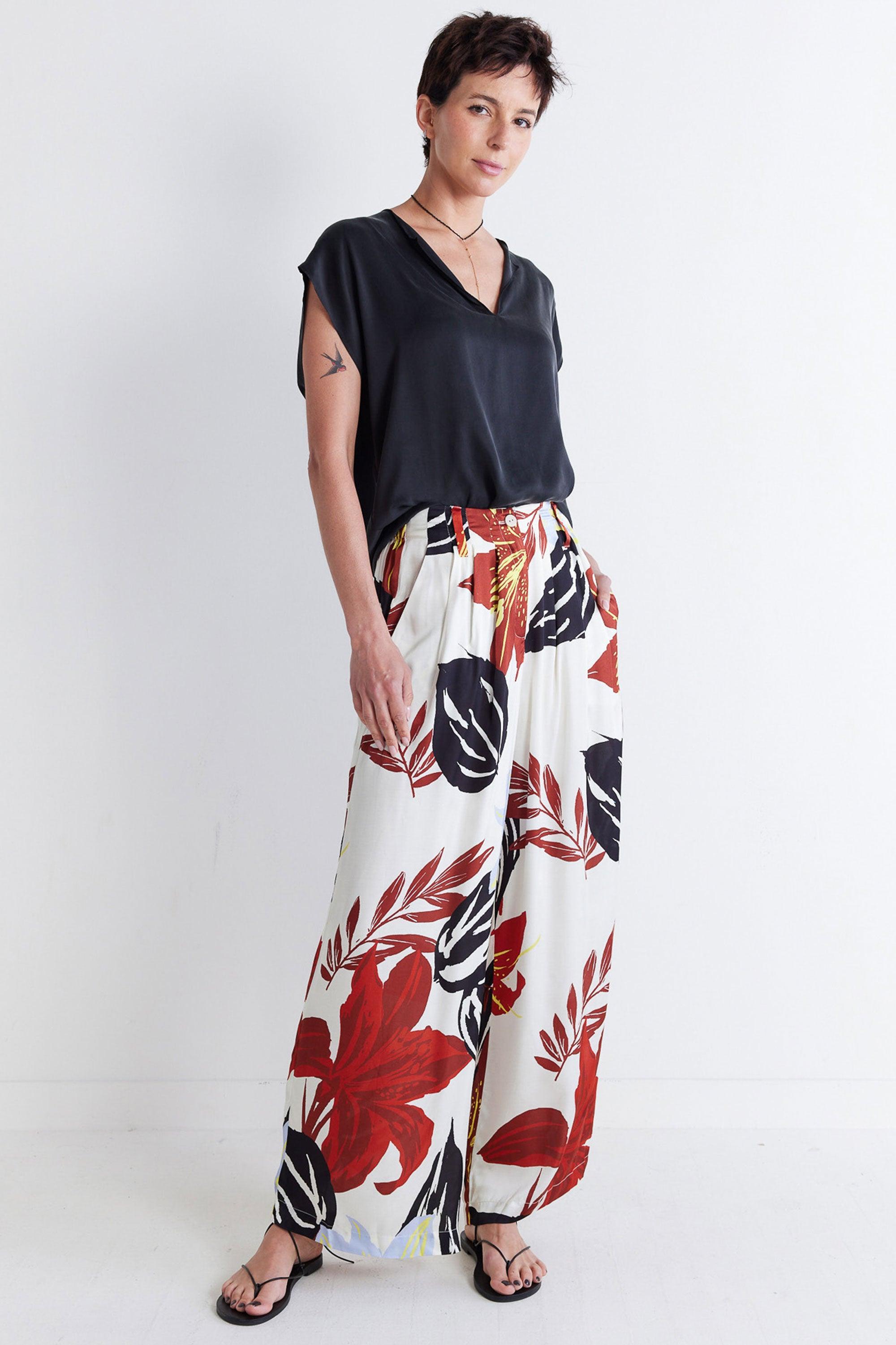 Printed Wide-Leg Trouser Product Image