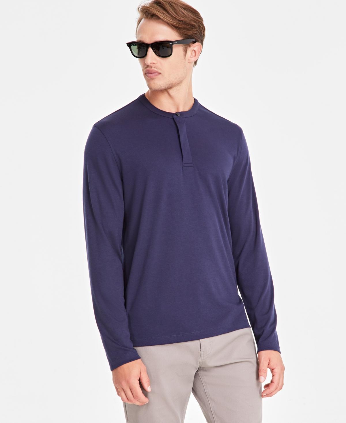 Alfani Mens Alfatech Solid Henley, Created for Macys Product Image