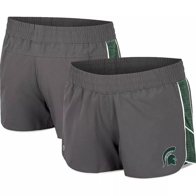 Womens Colosseum Gray Michigan State Spartans Pull The Switch Running Shorts Product Image