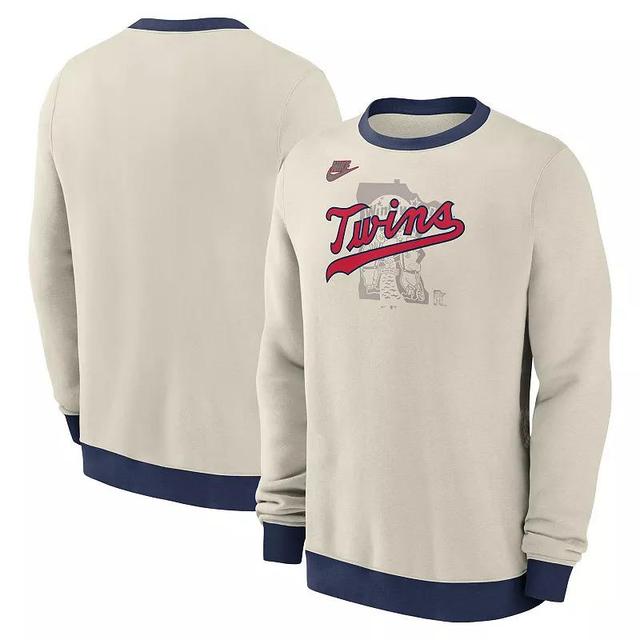 Mens Nike Cream Brooklyn Dodgers Cooperstown Collection Fleece Pullover Sweatshirt Product Image