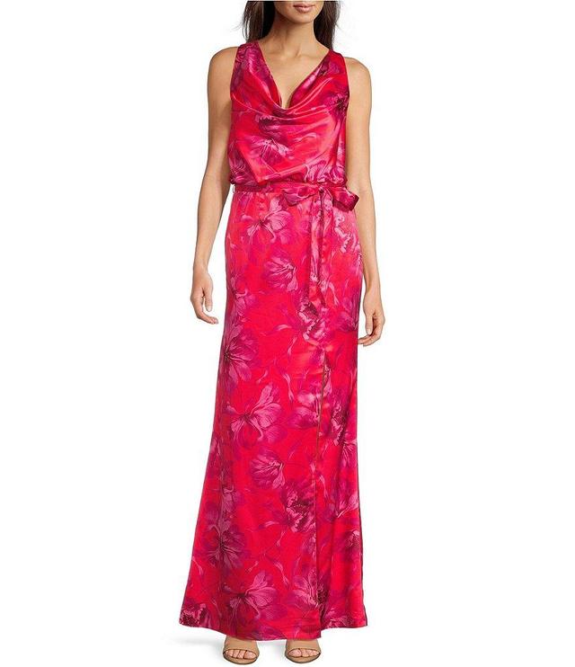 Vince Camuto Satin Halter Neck Sleeveless Dress Product Image