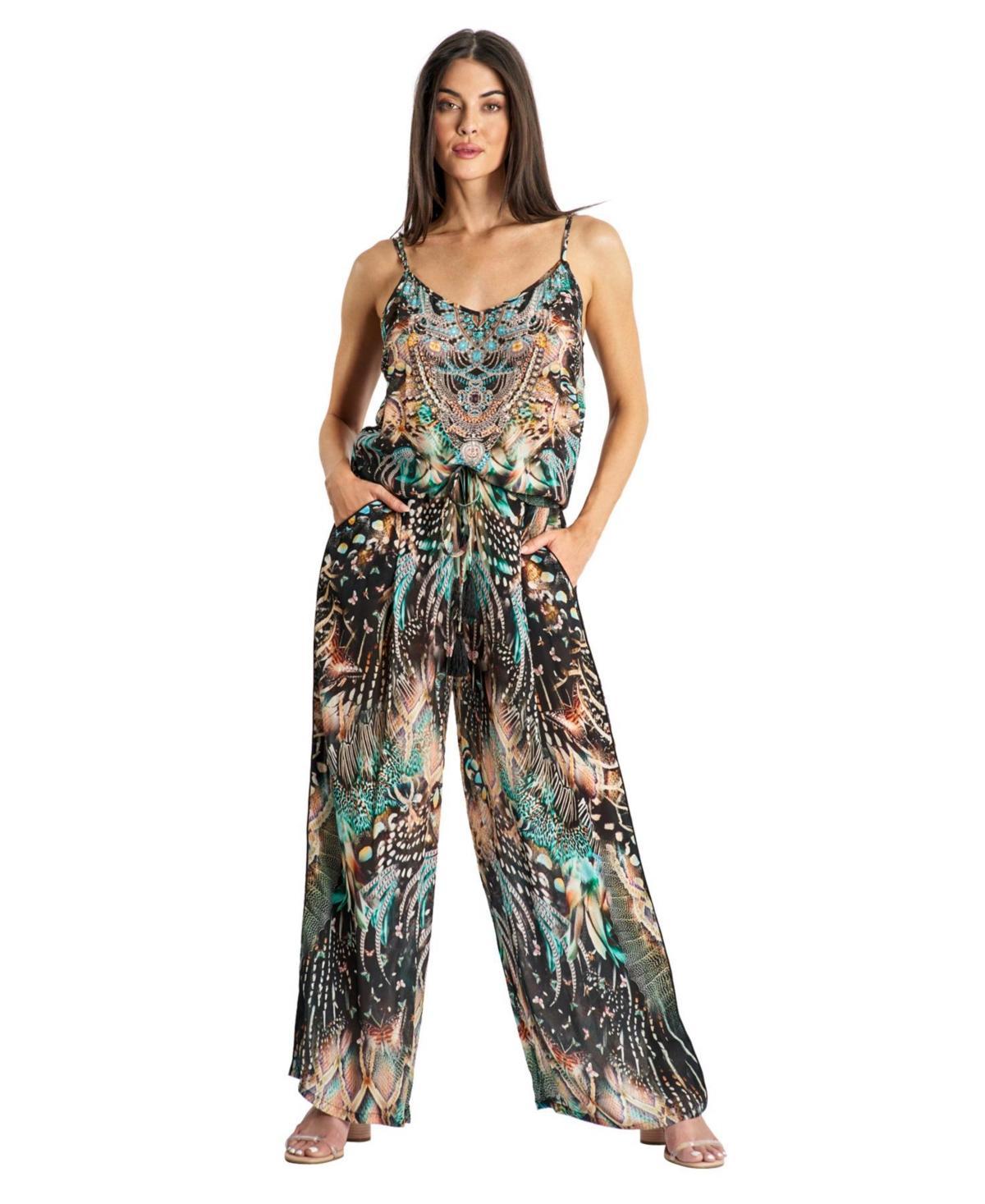 La Moda Clothing Womens 2 Piece Printed Pants Set - Black Product Image