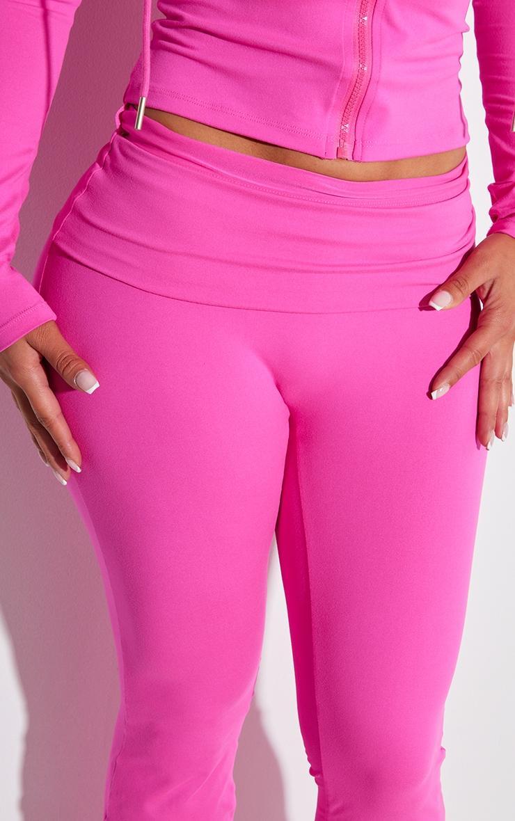 Shape Hot Pink Sculpted Foldover Waist Flare Pants Product Image