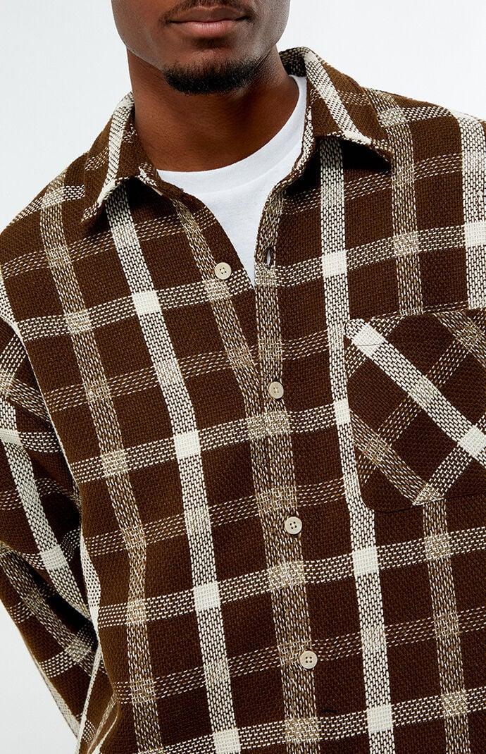 Men's Cropped Plaid Flannel Shirt - Product Image