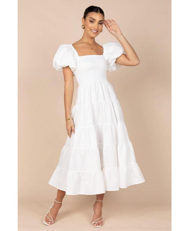 Petal and Pup Womens Annette Puff Sleeve Shirred Midi Dress Product Image