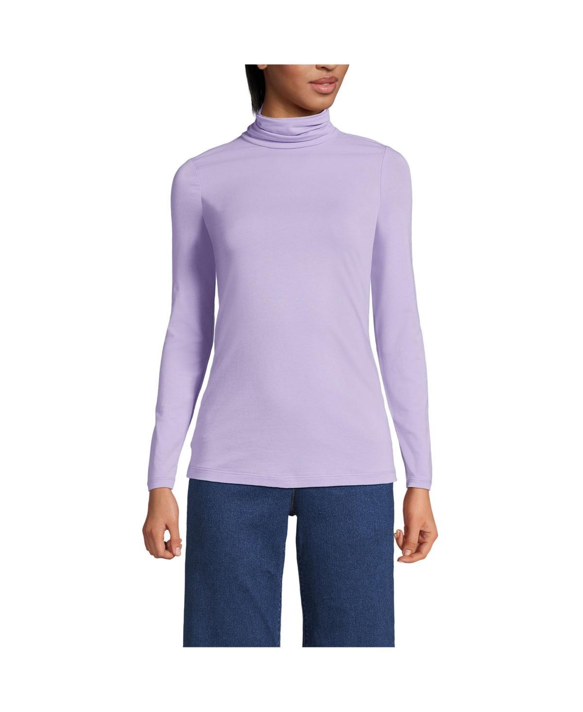 Lands End Womens Tall Lightweight Jersey Skimming Long Sleeve Turtleneck Product Image