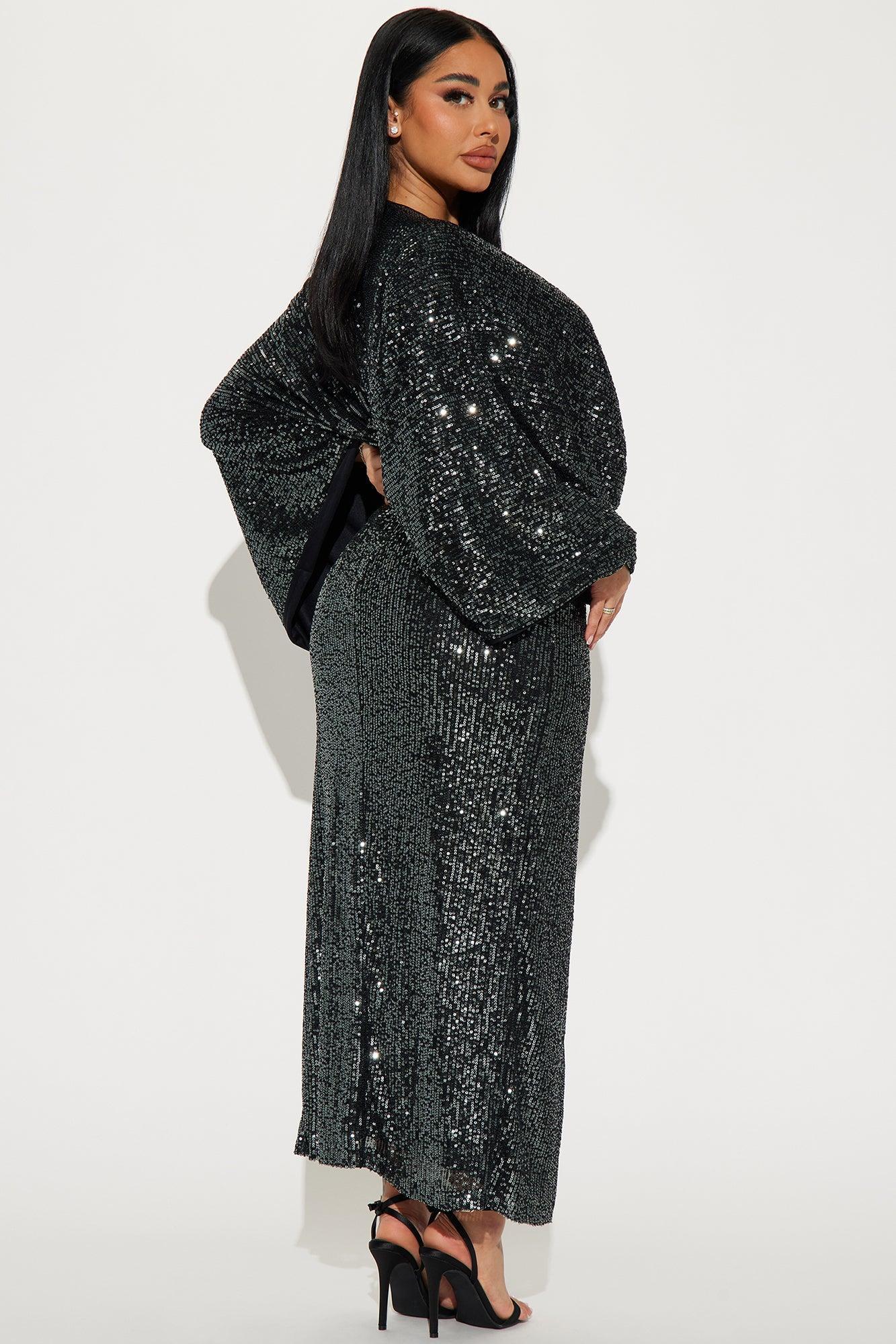 Susana Sequin Maxi Dress - Gunmetal Product Image