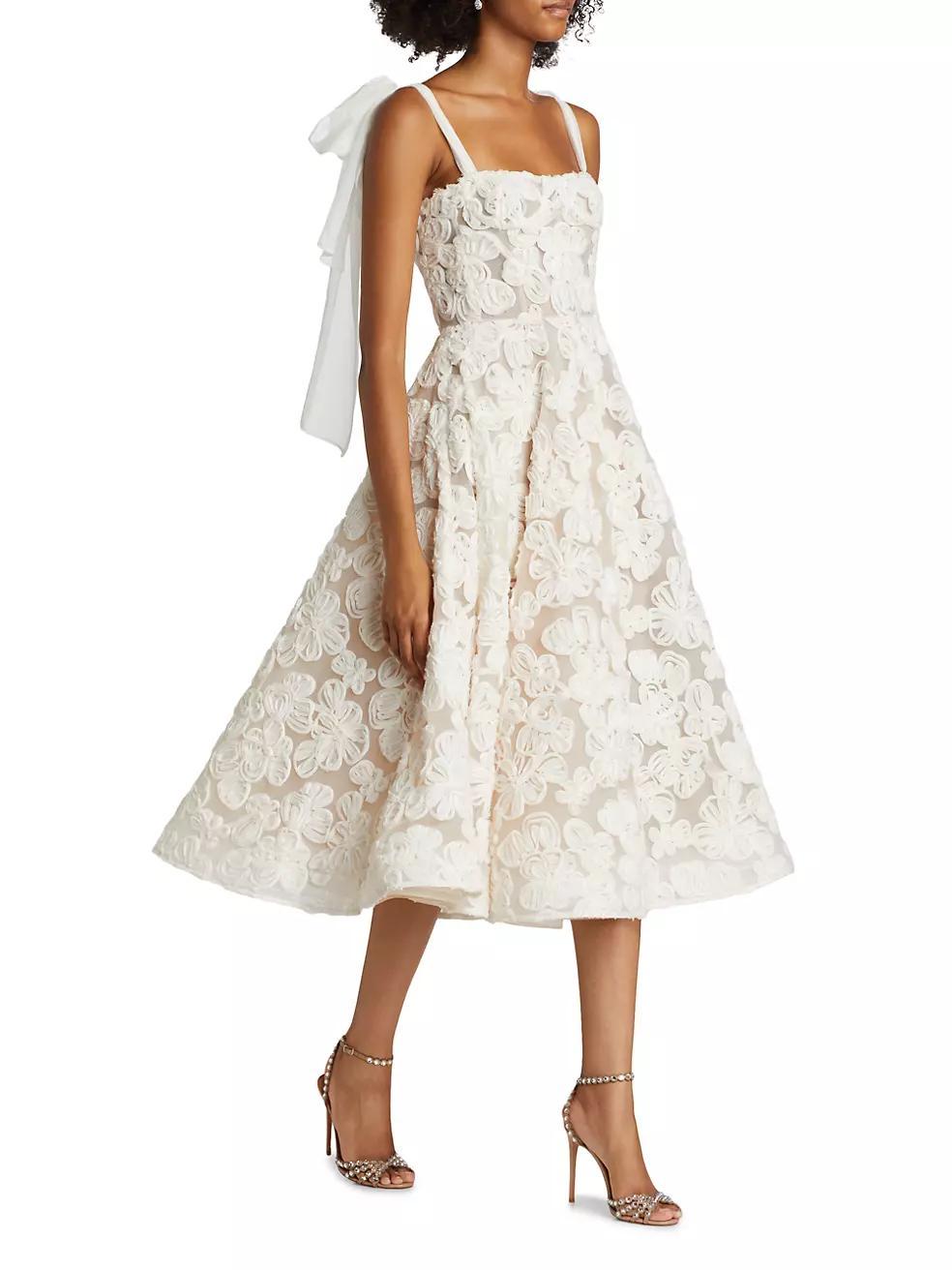 Sabrina Embroidered A-Line Midi-Dress Product Image