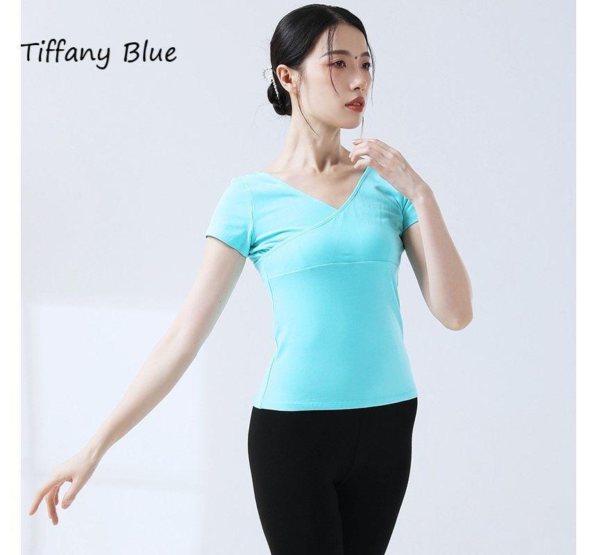 V-Neck Open-Back Short-Sleeve Top Product Image