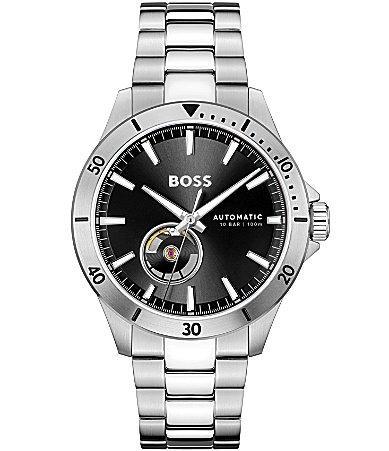 Hugo Boss Mens Trooper Mechanic Automatic Stainless Steel Bracelet Watch Product Image