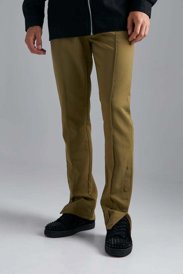 Tall Popper Detail Tapered Pants | boohooMAN USA Product Image