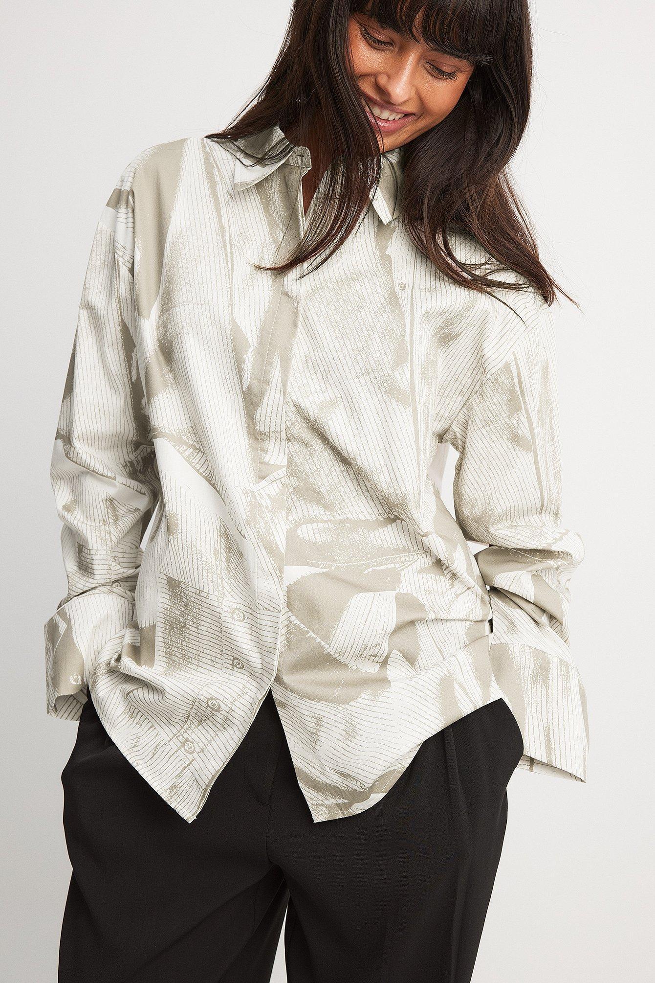 Oversized Printed Detail Shirt Product Image