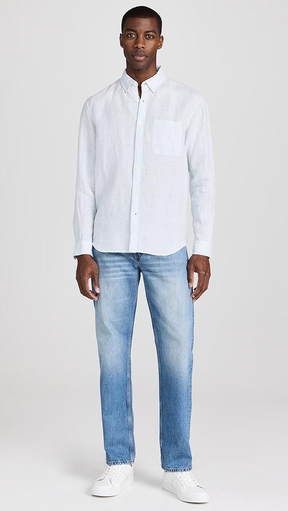 Club Monaco Stripe Linen Button Down Shirt | Shopbop Product Image