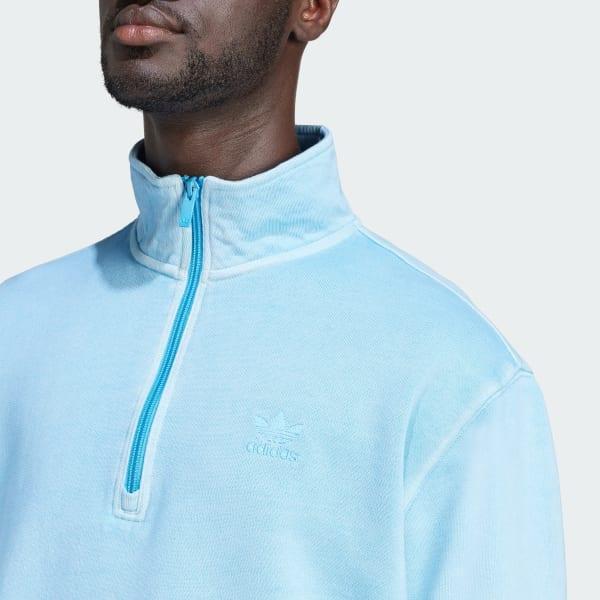 Trefoil Essentials+ Dye Half Zip Crew Sweatshirt Product Image