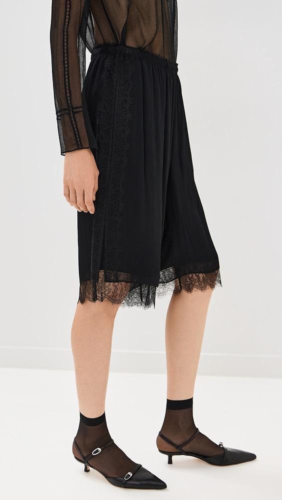 Vince Mid Rise Chiffon Shorts With Lace Trim | Shopbop Product Image