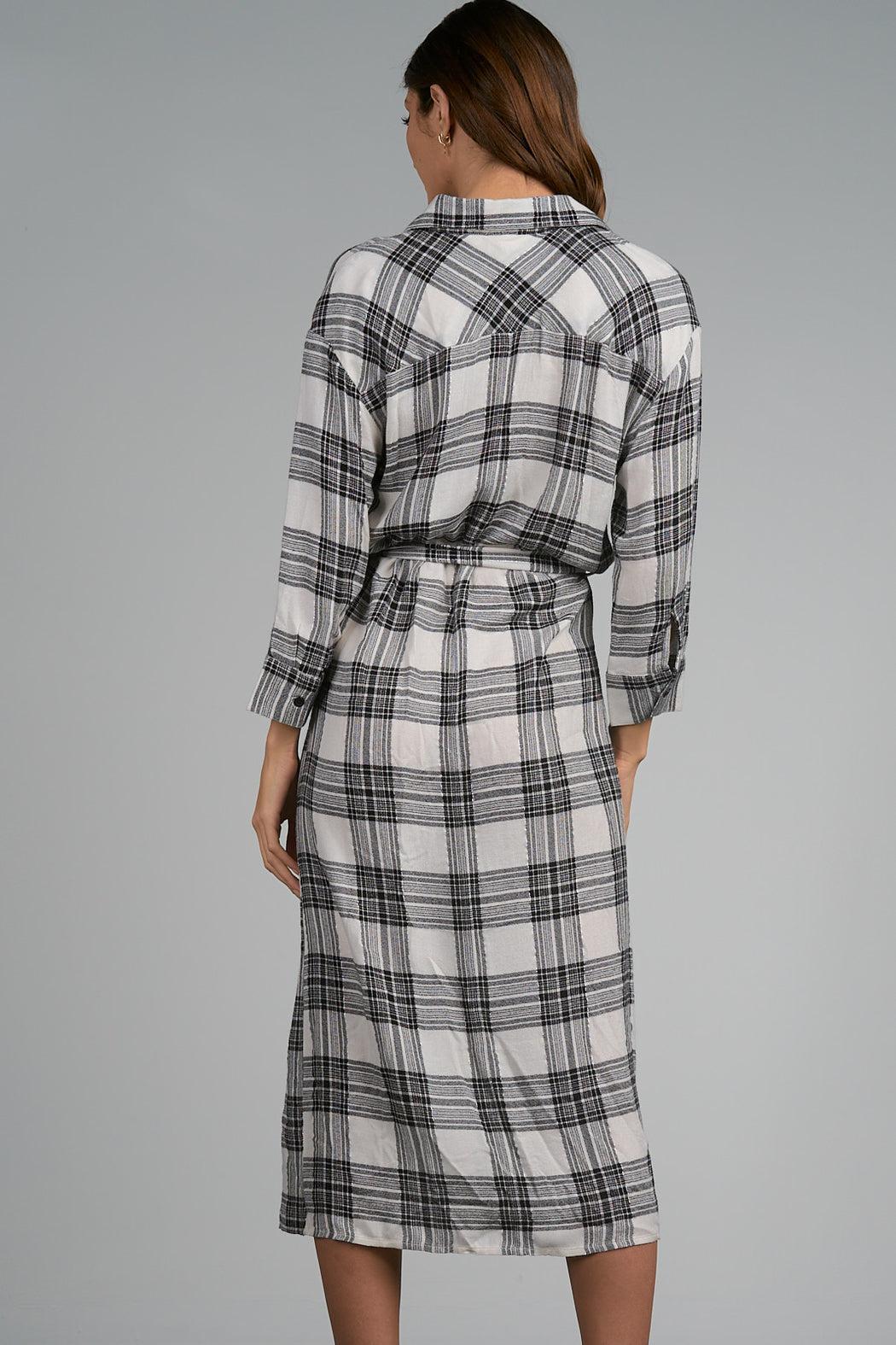 PLAID WRAP DRESS Female Product Image