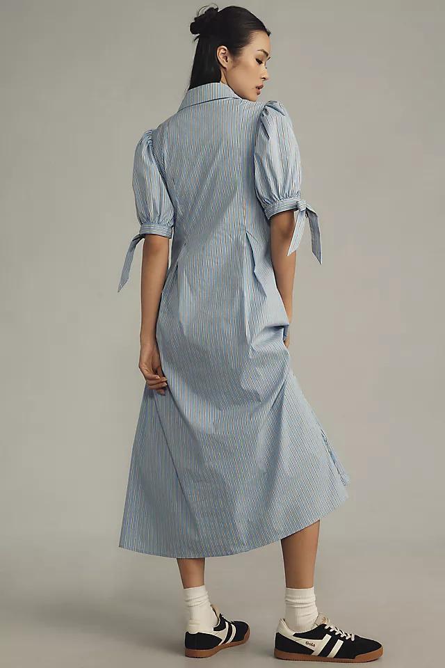 English Factory Puff-Sleeve A-Line Midi Shirt Dress Product Image