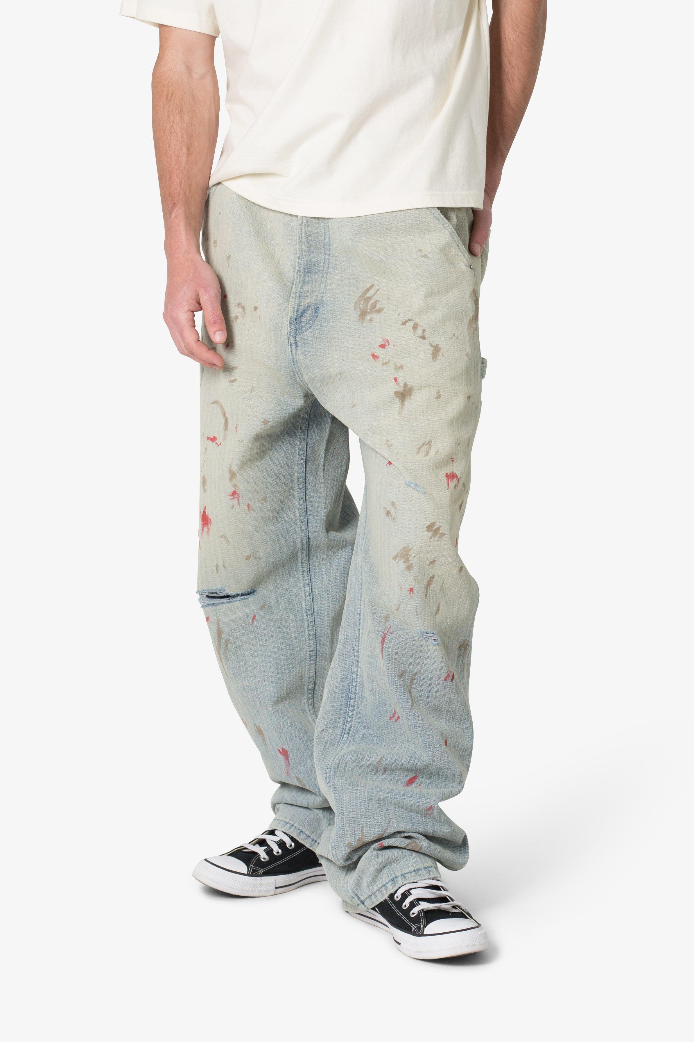 Ultra Baggy Painted Work Denim - Vintage Blue Product Image