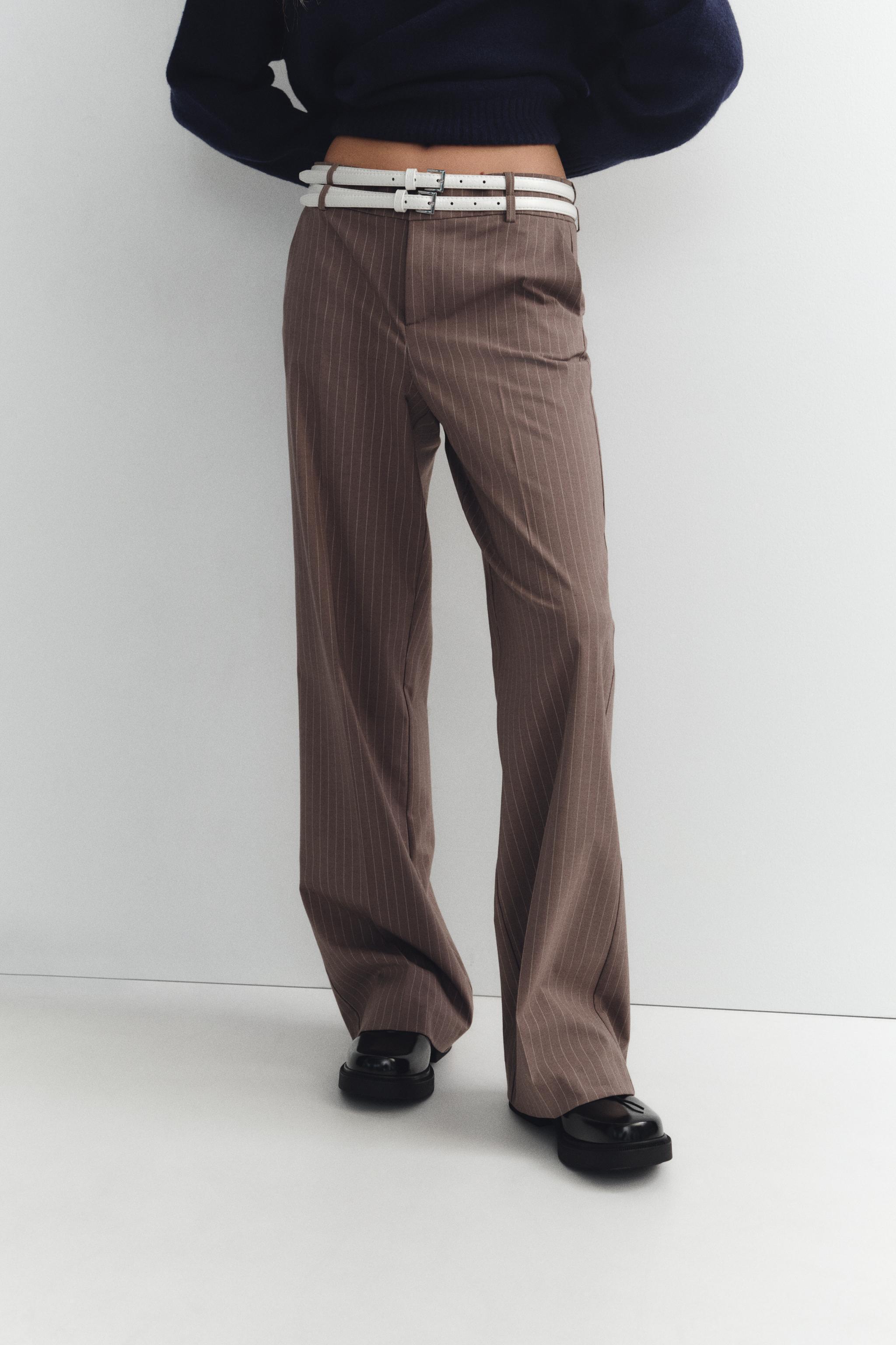 STRIPED PANTS EITH DOUBLE BELT Product Image