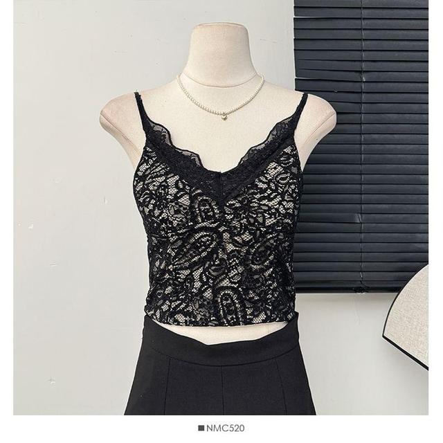 Lace-Trim Jacquard Bustier Top Product Image