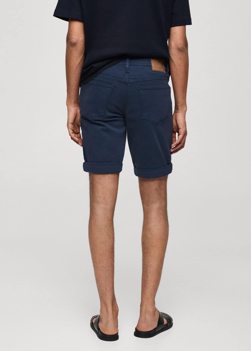 MANGO MAN - Slim-fit denim bermuda shorts indigo blueMen Product Image