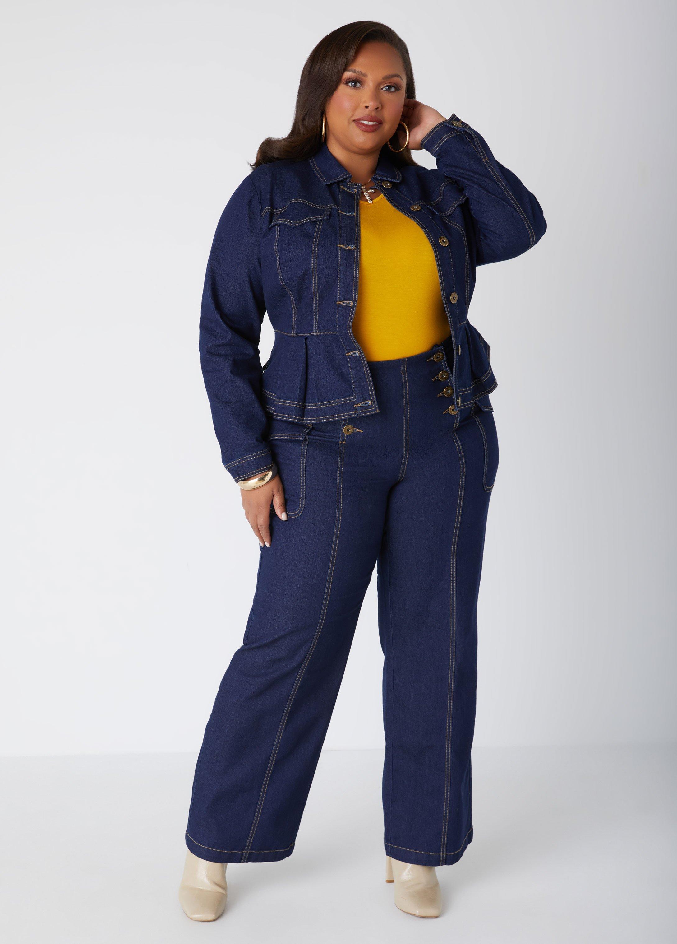 Plus Size Sailor Wide Leg Jeans Ashley Stewart product image