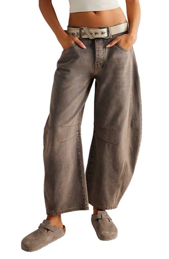 Good Luck Barrel Leg Jeans In Gray Product Image