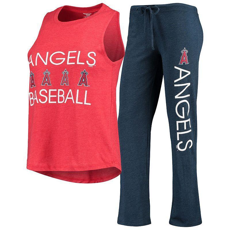 Womens Concepts Sport Navy/Red Los Angeles Angels Meter Muscle Tank Top & Pants Sleep Set Product Image