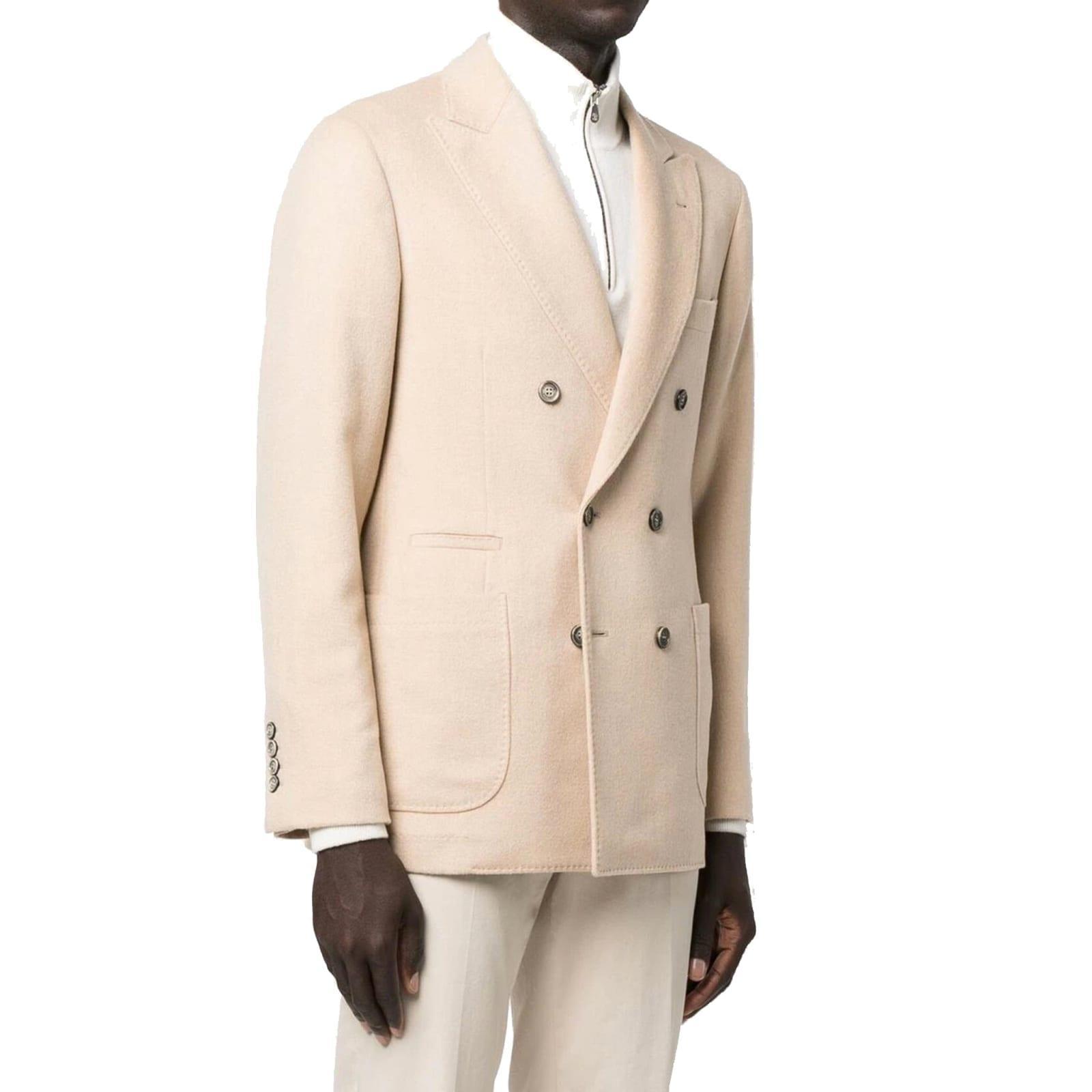 BRUNELLO CUCINELLI Wool Jacket In Neutrals Product Image