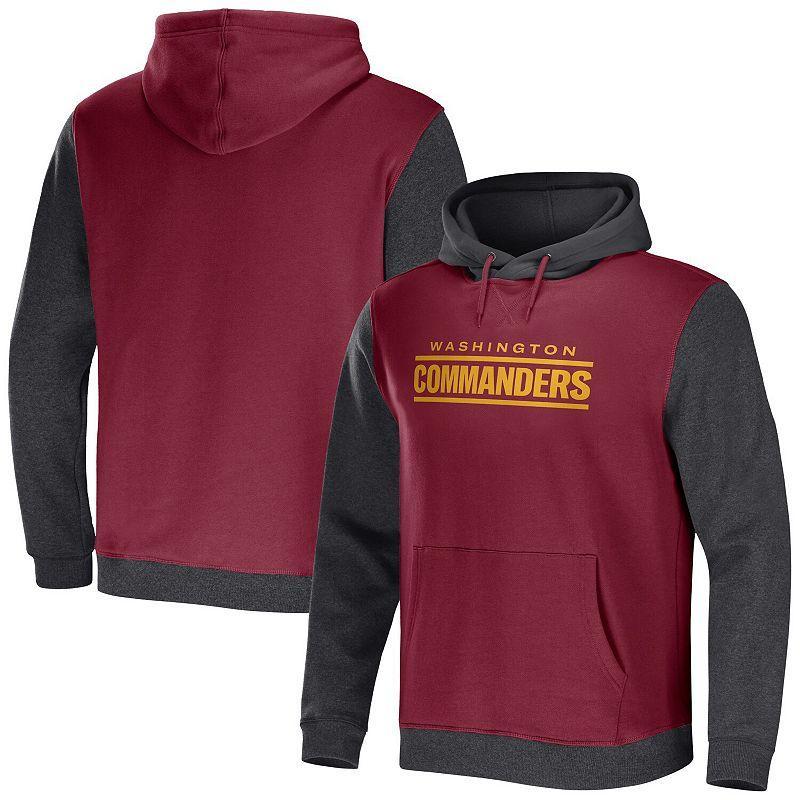 Mens NFL x Darius Rucker Collection by Fanatics Cardinal/Charcoal Arizona Cardinals Colorblock Pullover Hoodie Product Image