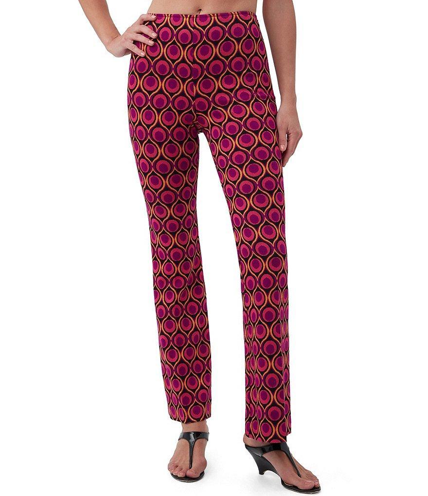 Trina Turk Jacoba Knit Jacquard Torch Print Slim Pull-On Coordinating Pants Product Image