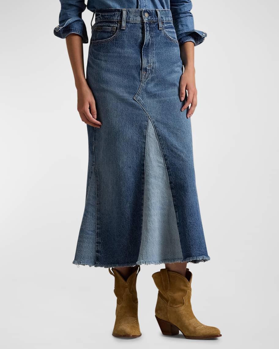 Deconstructed Patchwork Denim Skirt product image