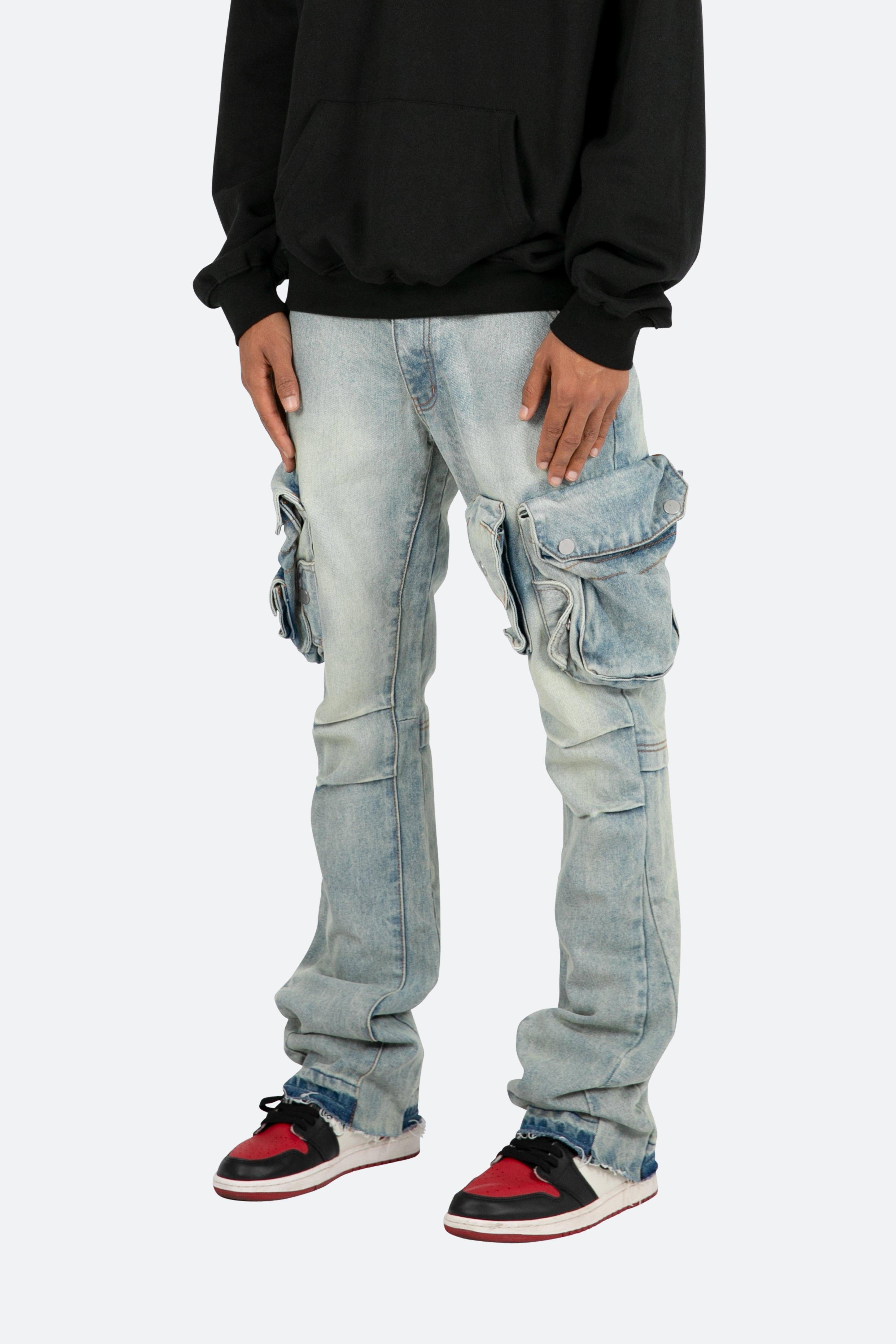 B480 Cargo Flare Denim - Vintage Blue Product Image