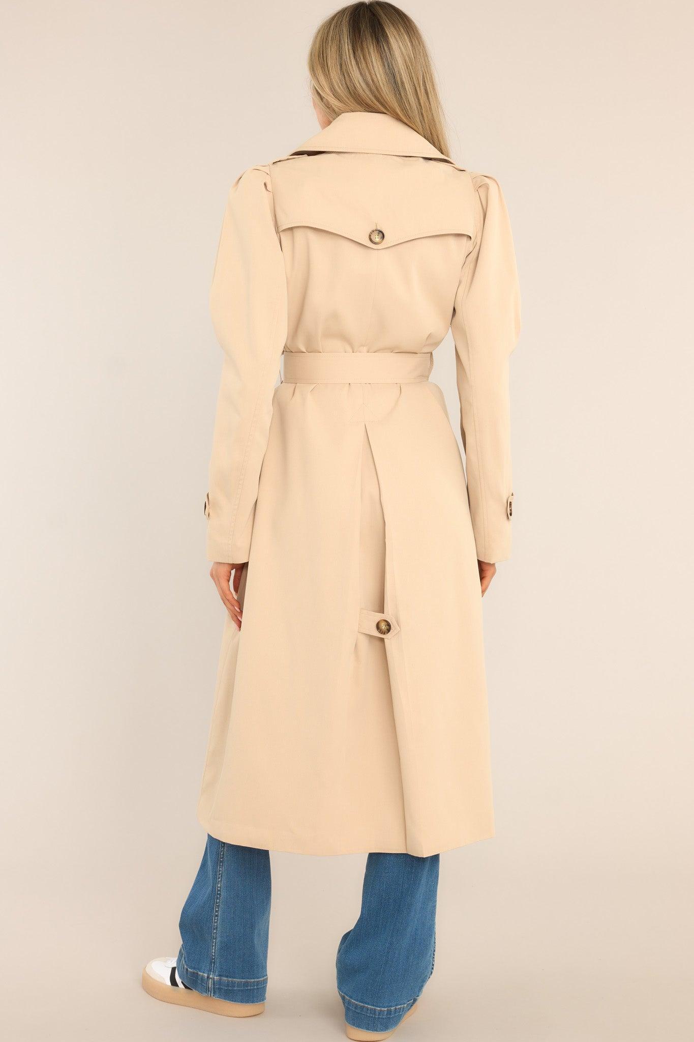 Absolutely Obsessed Tan Belted Trench Coat Product Image