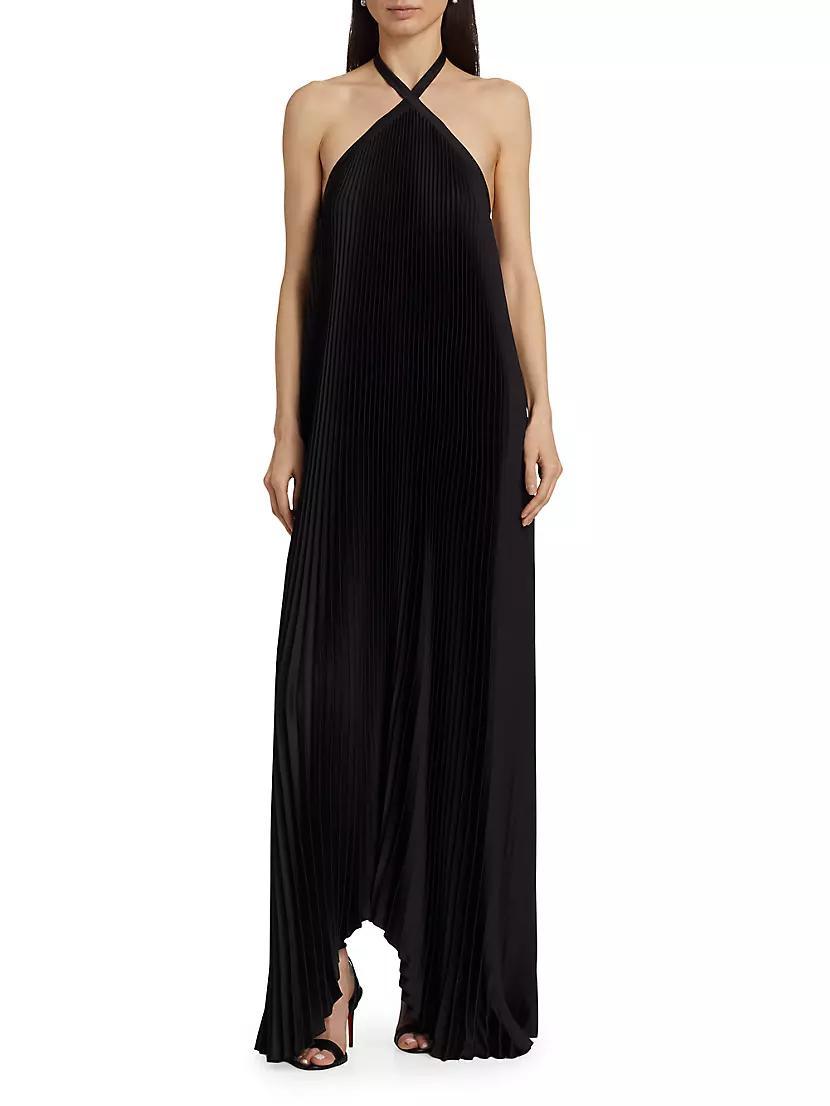 Pleated Halter Gown Product Image