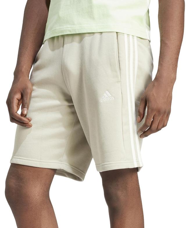 adidas Mens 3-Stripes 10 Fleece Shorts - White Product Image