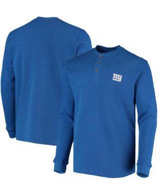 Mens Royal New York Giants Maverick Thermal Henley Long Sleeve T-shirt Product Image