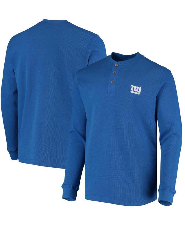 Mens Dunbrooke Royal New York Giants Logo Maverick Thermal Henley Long Sleeve T-Shirt Product Image