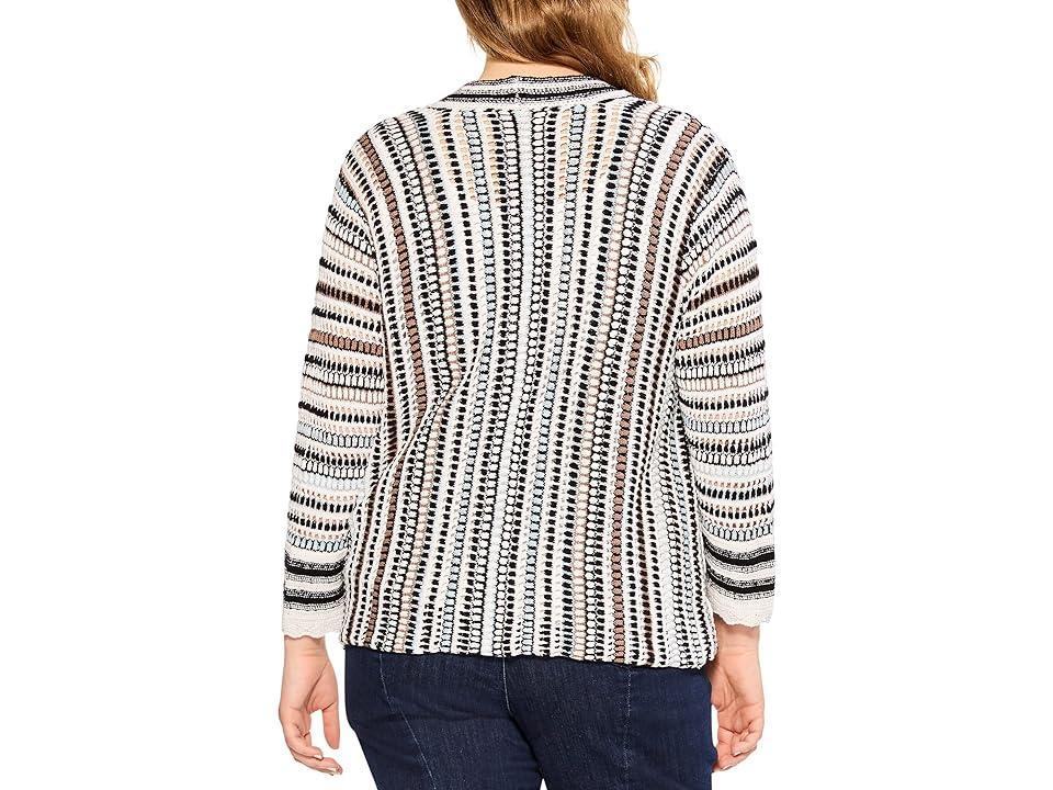 NIC+ZOE Plus Size Crochet Sky Cardigan Multi) Women's Clothing Product Image