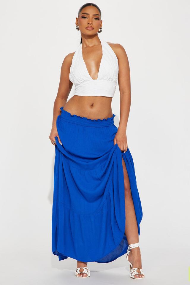 Venice Tiered Gauze Maxi Skirt - Royal Product Image