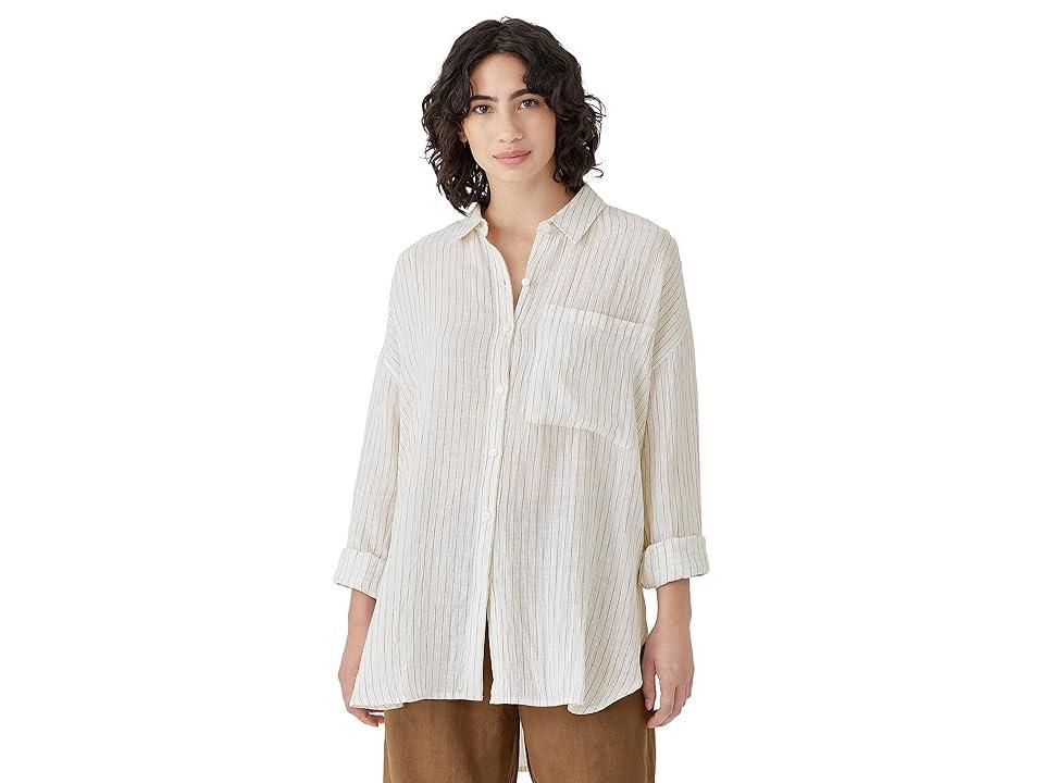 Eileen Fisher Classic Collar Long Shirt Women's Long Sleeve Button Up Product Image