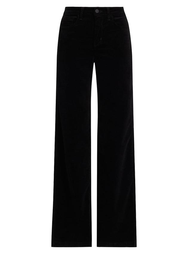 Womens Clayton Velvet High-Rise Wide-Leg Pants Product Image