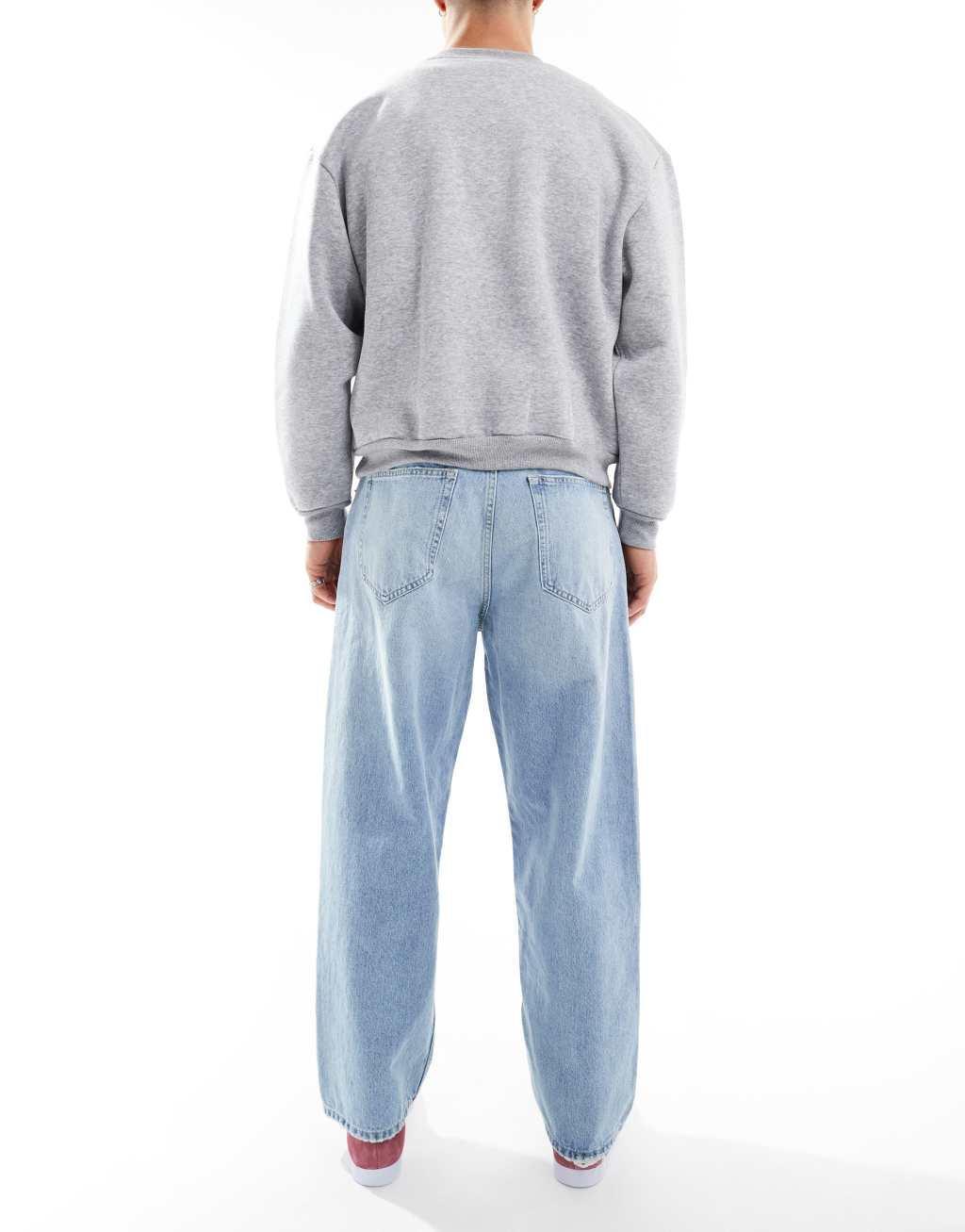 Pull&Bear baggy loose fit jeans in light blue Product Image