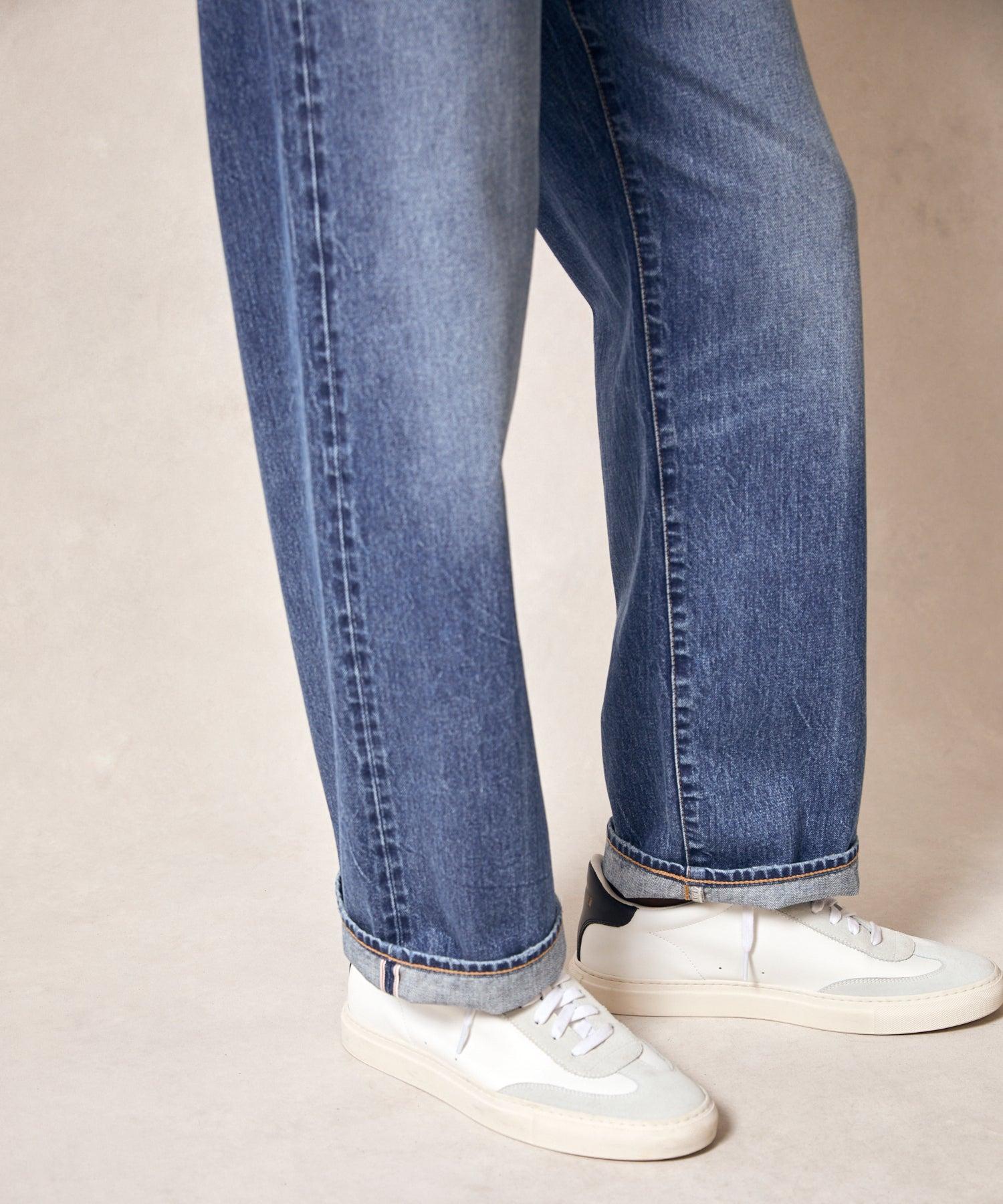 Relaxed Selvedge Jean in Medium Crease Wash Product Image