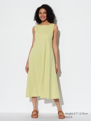 Womens Ultra Stretch Airism Sleeveless Dress with Quick-Drying Light Green Large UNIQLO US Product Image