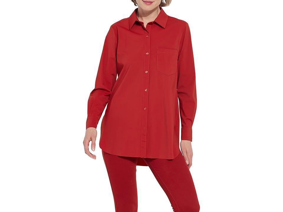 Lysse Schiffer Button-Down Shirt (Matte Red) Women's Clothing Product Image