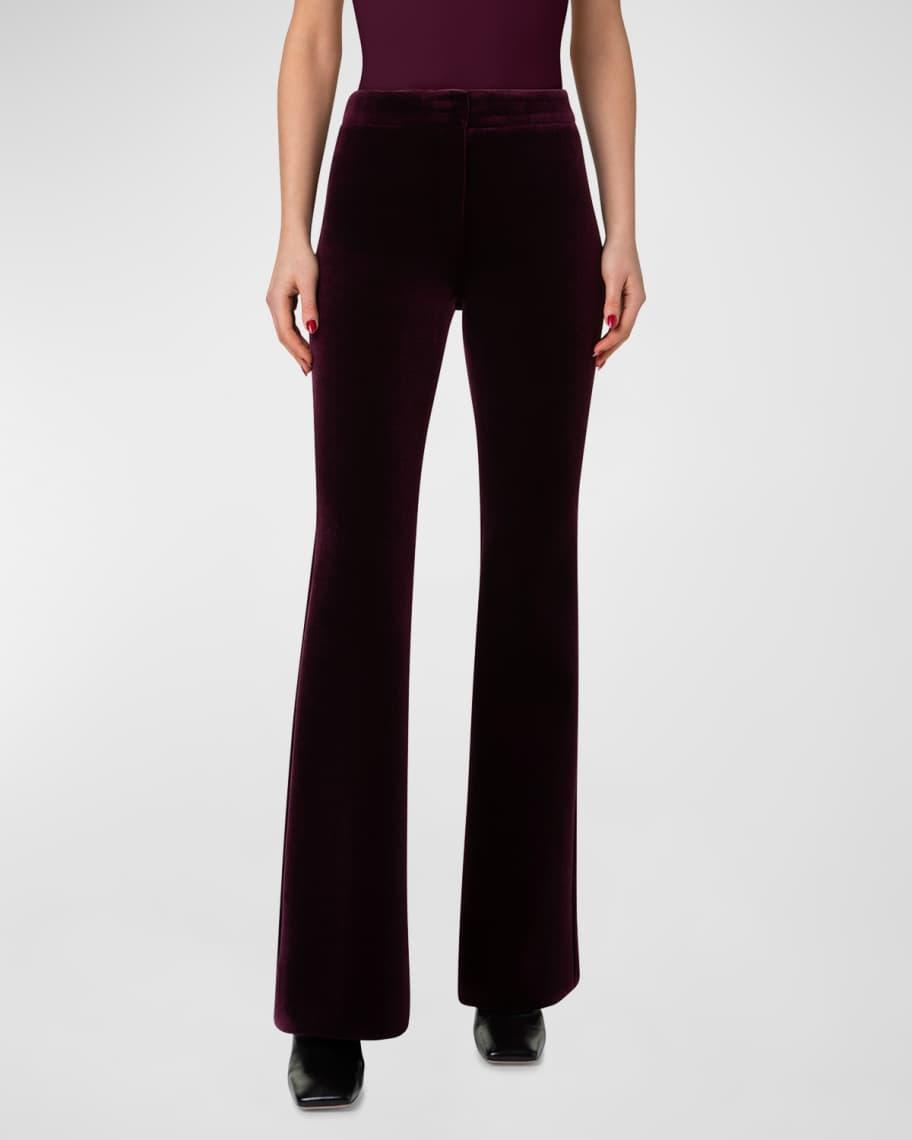 Faris High-Rise Neoprene Velvet Bootcut Pants Product Image